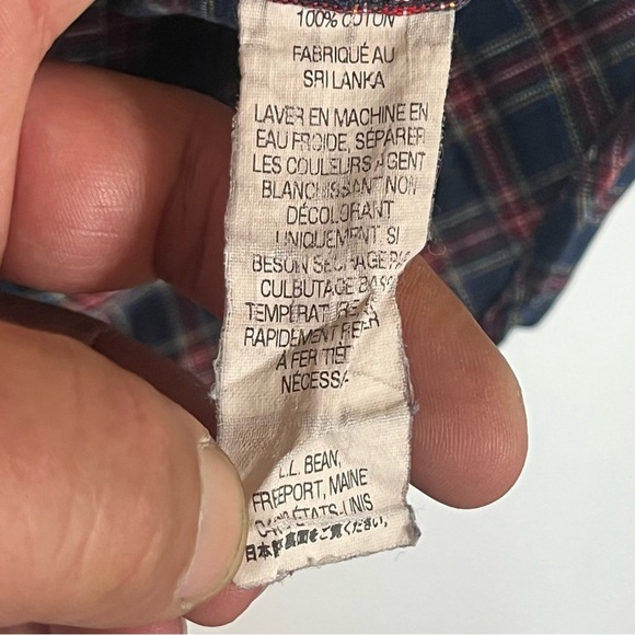 LL Bean Multicolor  Plaid Wrinkle Resistant Button Up Shirt Size Medium Tall - Picture 6 of 11